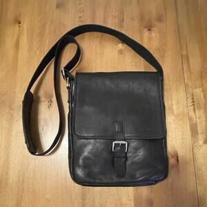 Cole Haan Genuine Black Leather Crossbody Bag Purse Adjustable Strap Pockets